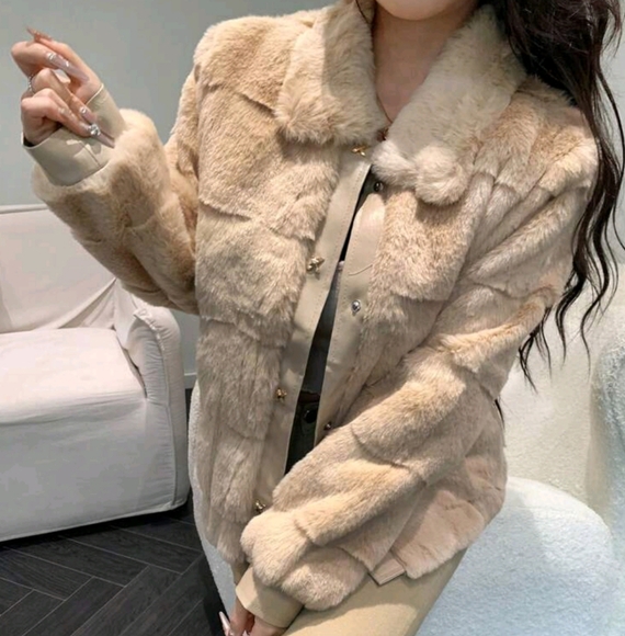 Women's Casual Solid Color Fluffy Jacket, Autumn/Winter - Picture 3 of 4